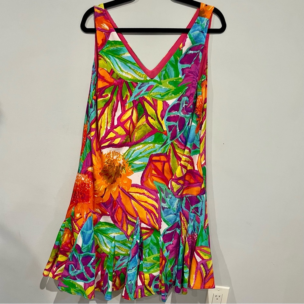 Lauren Ralph Lauren Petite Dress Floral flowy 12P graduation Summer vibrant